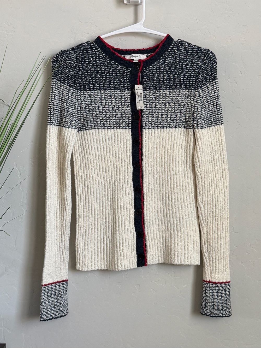 Madewell Ronni Cotton Bouclé Cardigan Sweater NWT Size Small SP26
